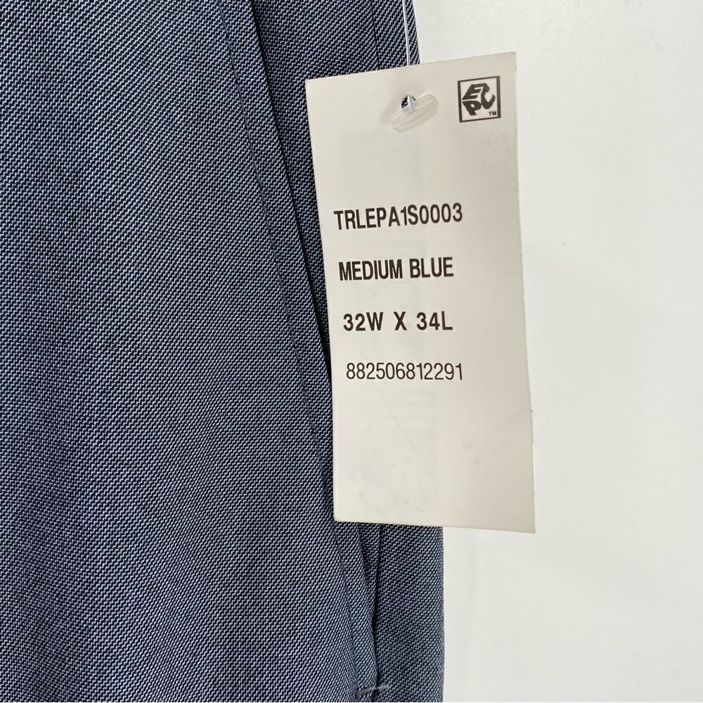 M151 Men’s Flat Front Medium Blue Flat Front Slim Fit Dress Pants size 32x34 - Picture 2 of 3